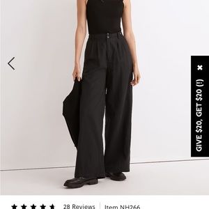 Madewell black wide leg pant